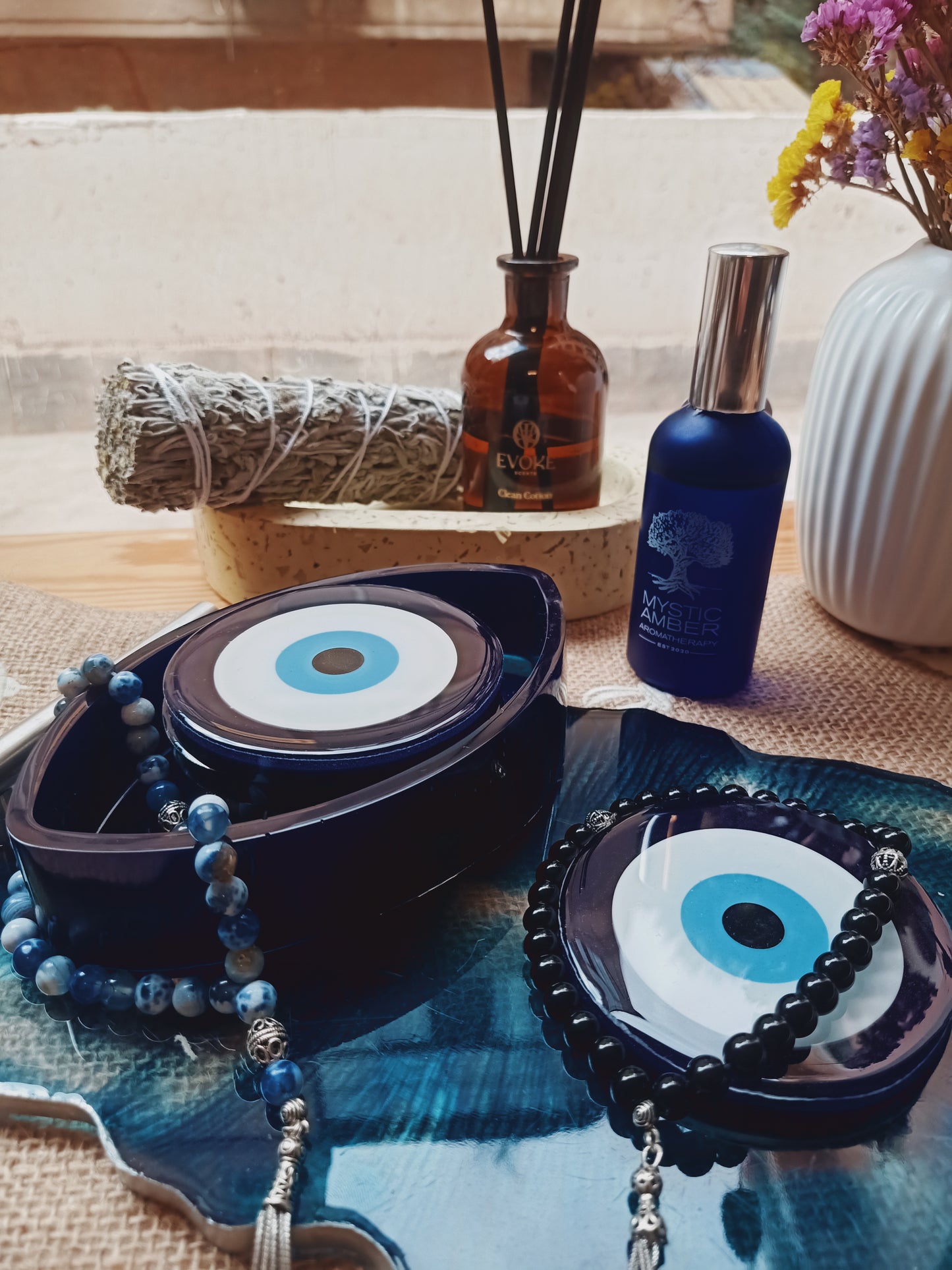 Resin Nazar Coaster Set - Crafted Galleria
