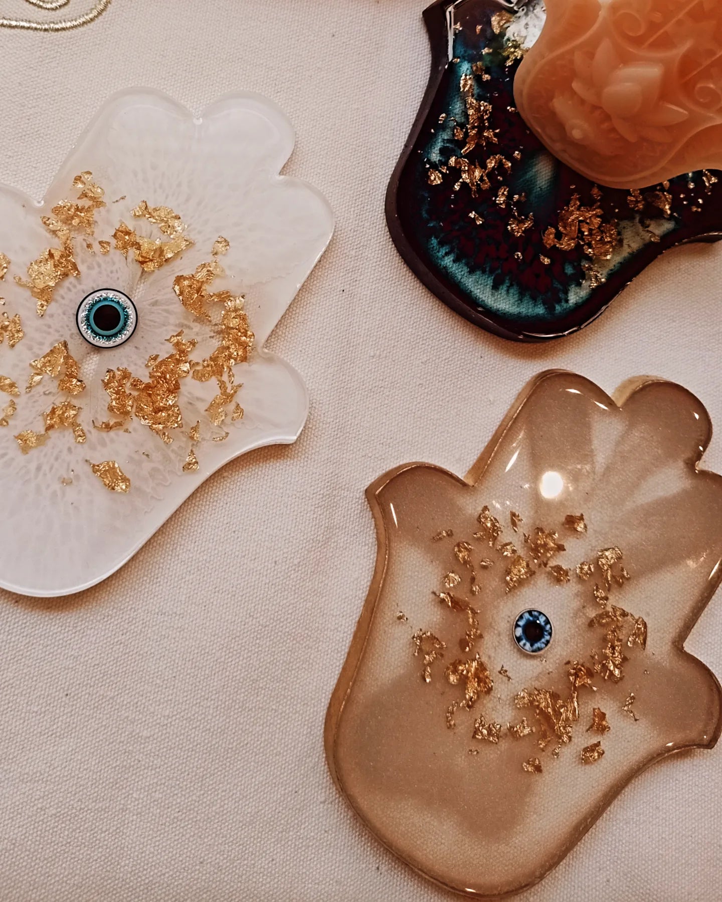 Resin Hamsa Coaster - Crafted Galleria