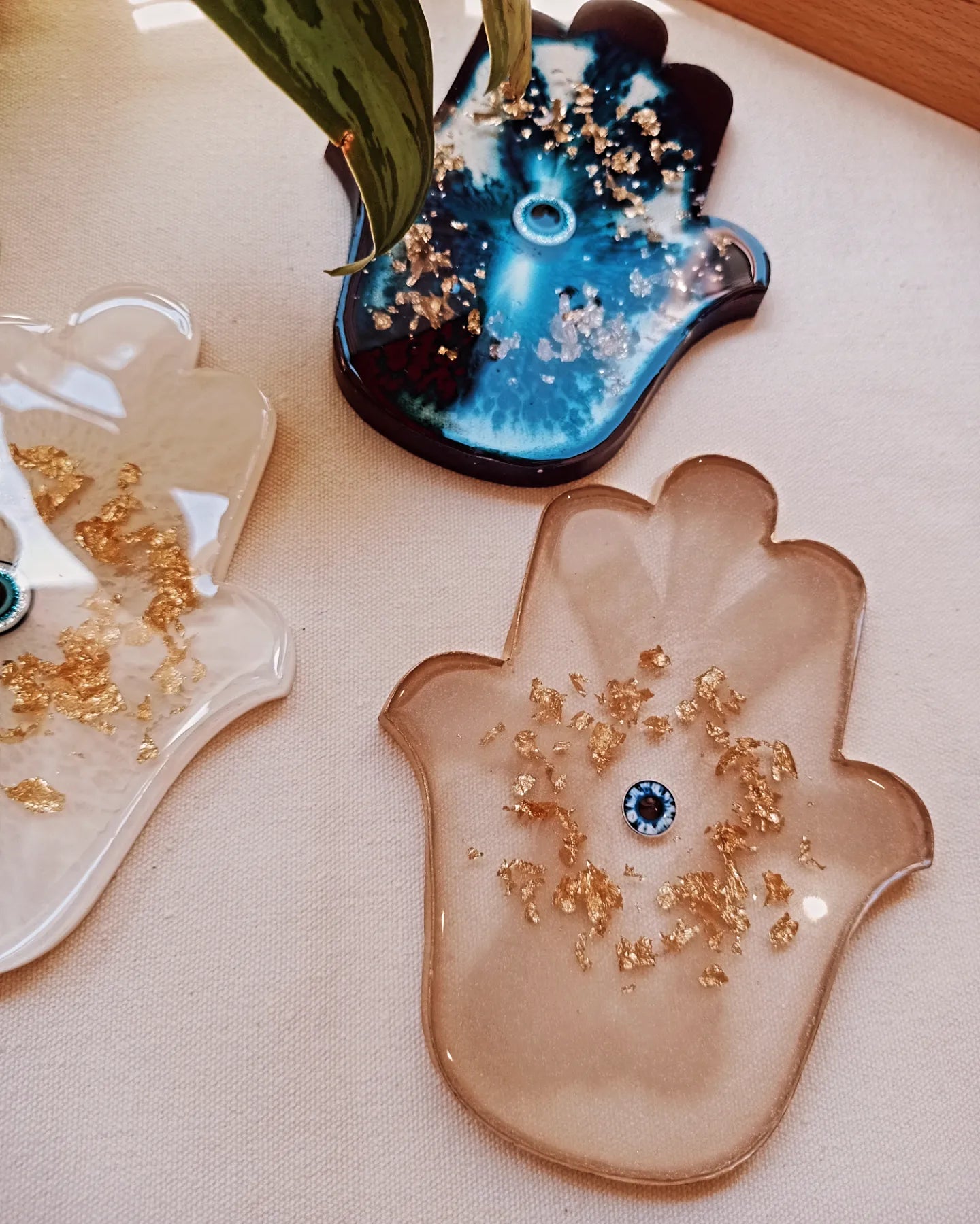 Resin Hamsa Coaster - Crafted Galleria