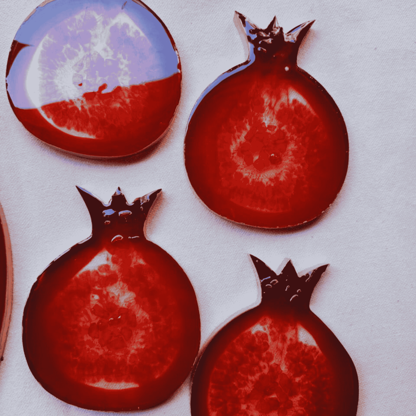 Resin Pomegranate Coaster - Crafted Galleria