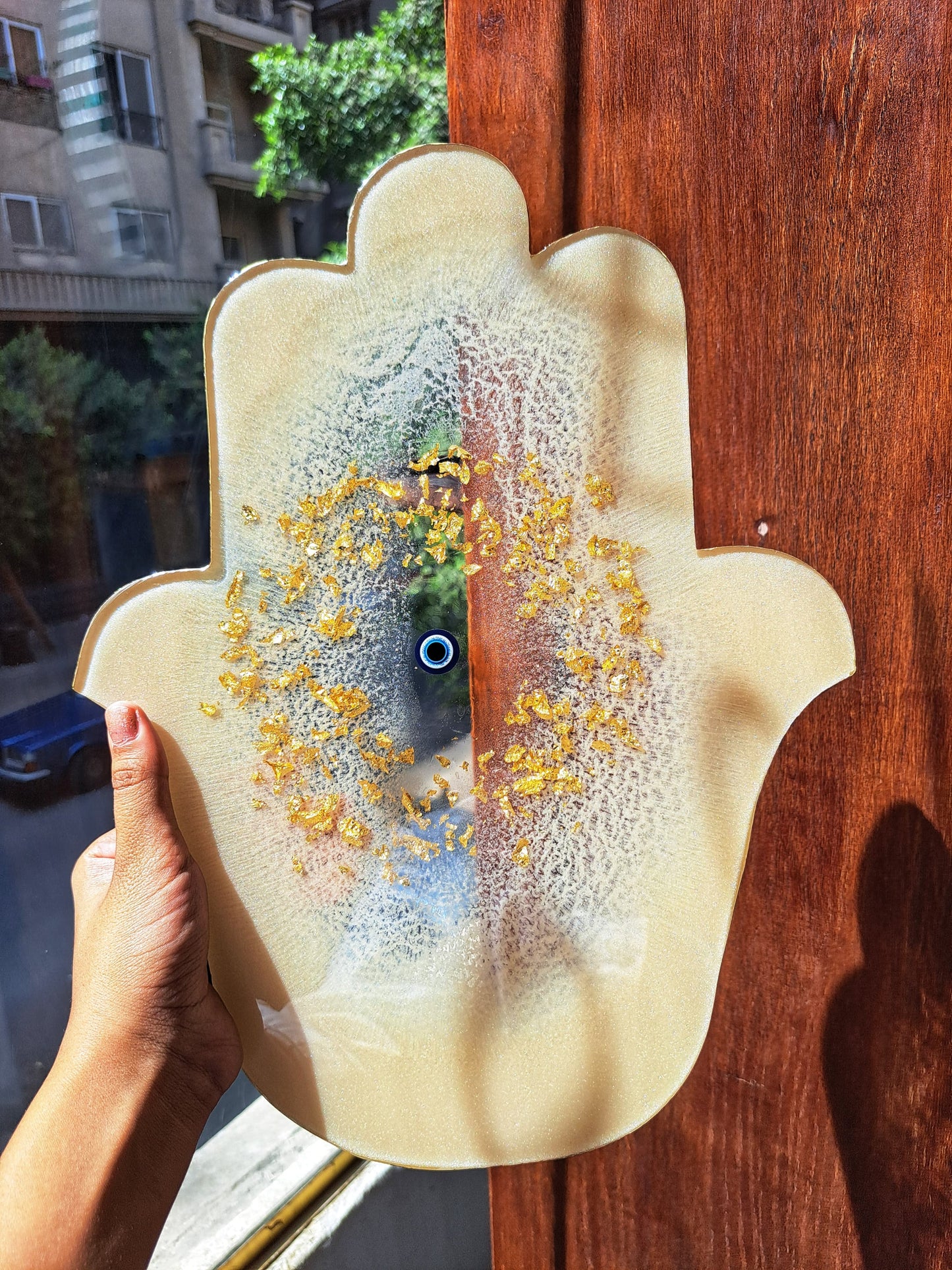 Resin Hamsa Platter - Crafted Galleria