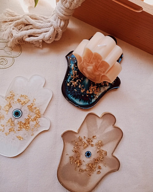 Resin Hamsa Coaster - Crafted Galleria