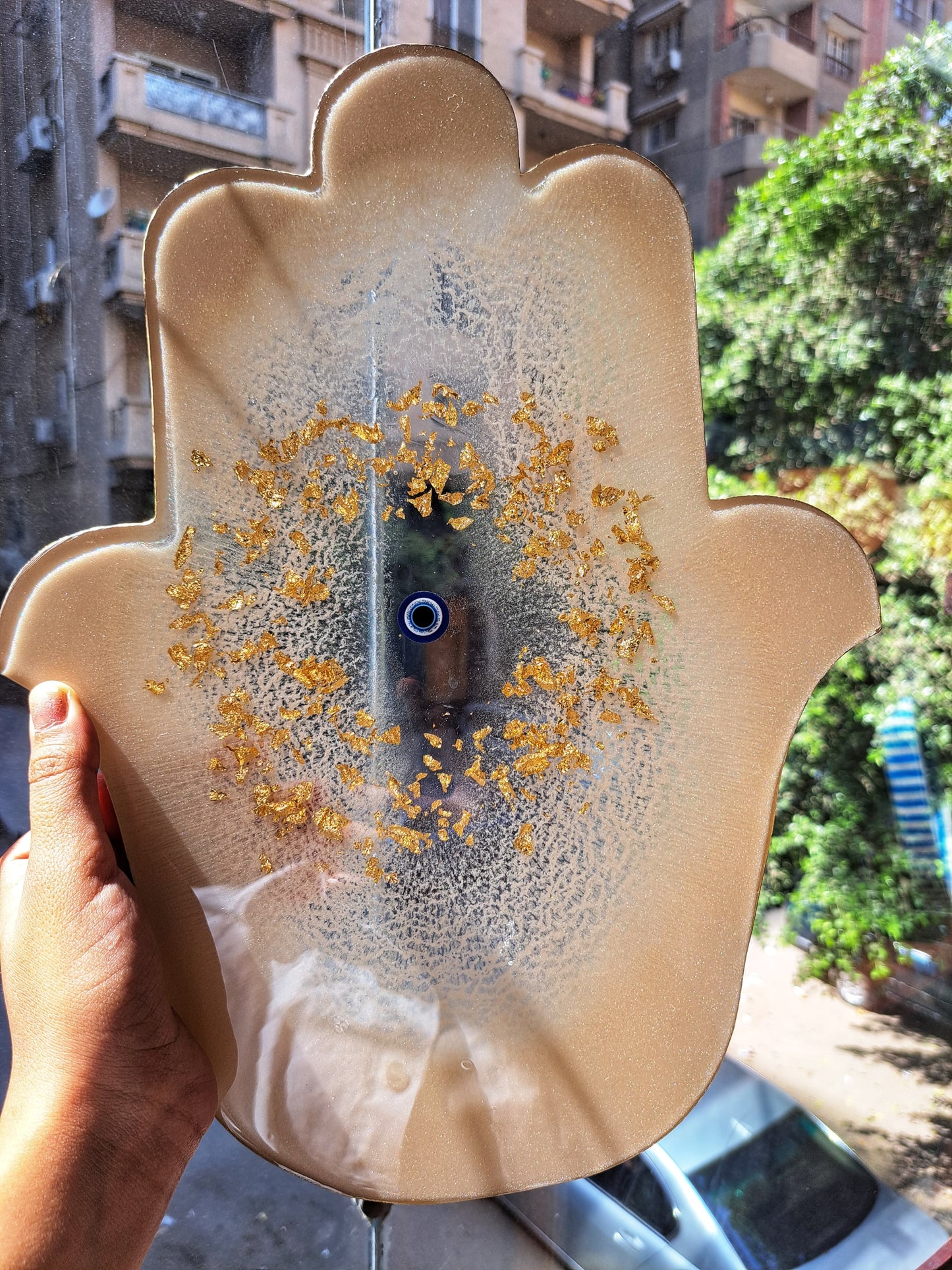Resin Hamsa Platter - Crafted Galleria