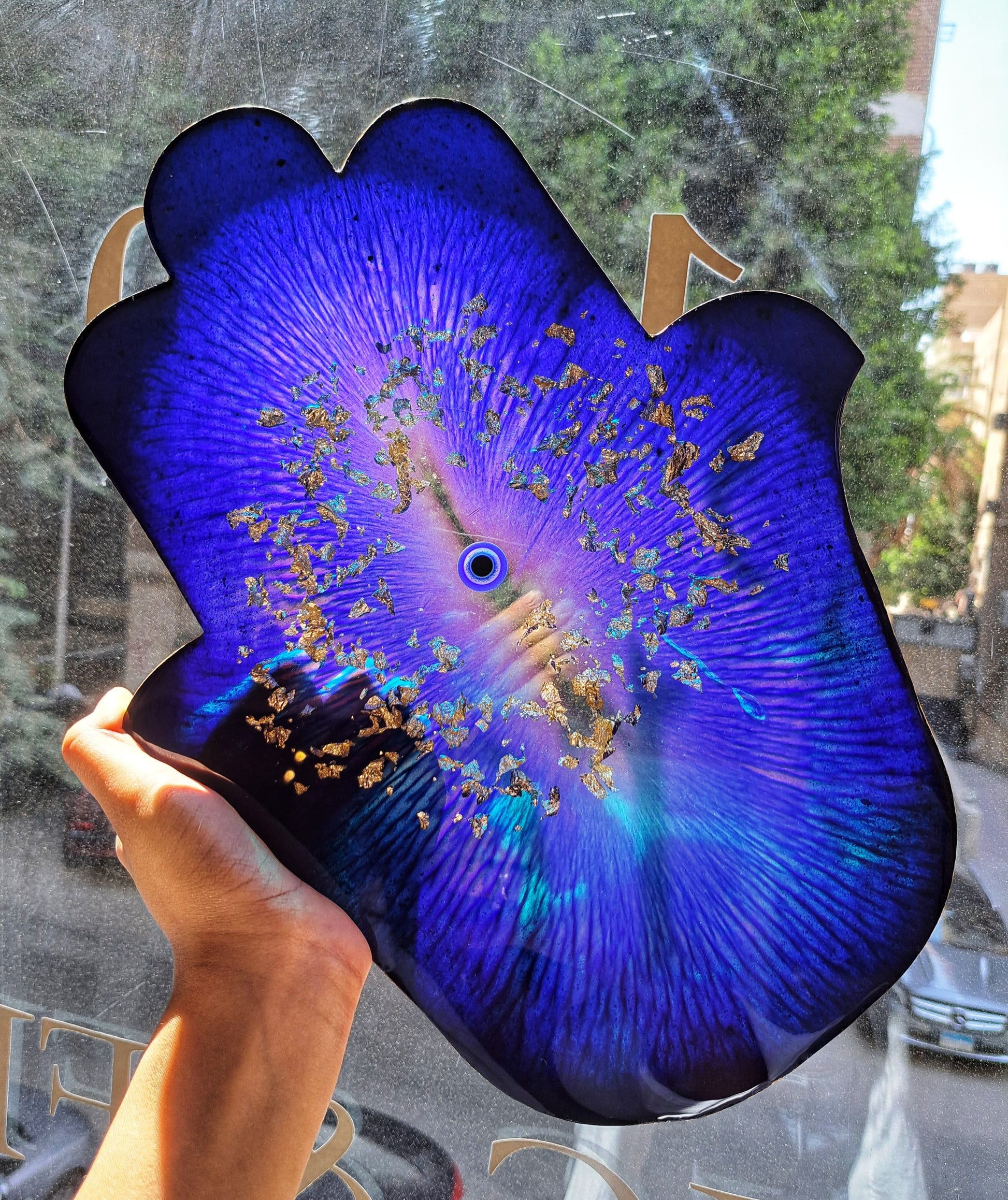 Resin Hamsa Platter - Crafted Galleria